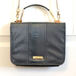 Urban Expressions Gray Snakeskin Design Gold Chain Crossbody Clutch Bag